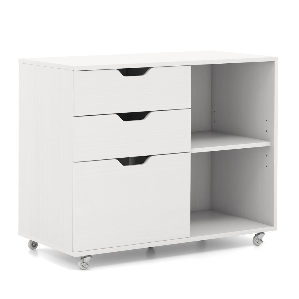 5-Drawer Mobile File Cabinet with Wheels - Black