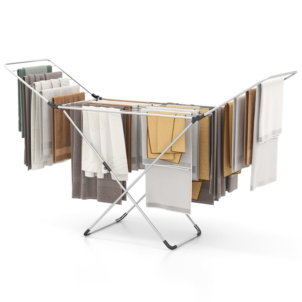 Folding Clothes Drying Rack with Adjustable Wings
