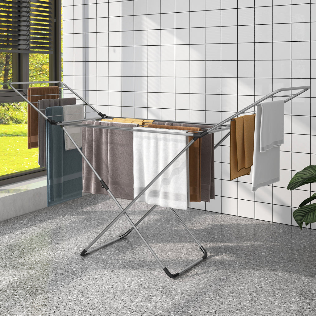 Folding Clothes Drying Rack with Adjustable Wings