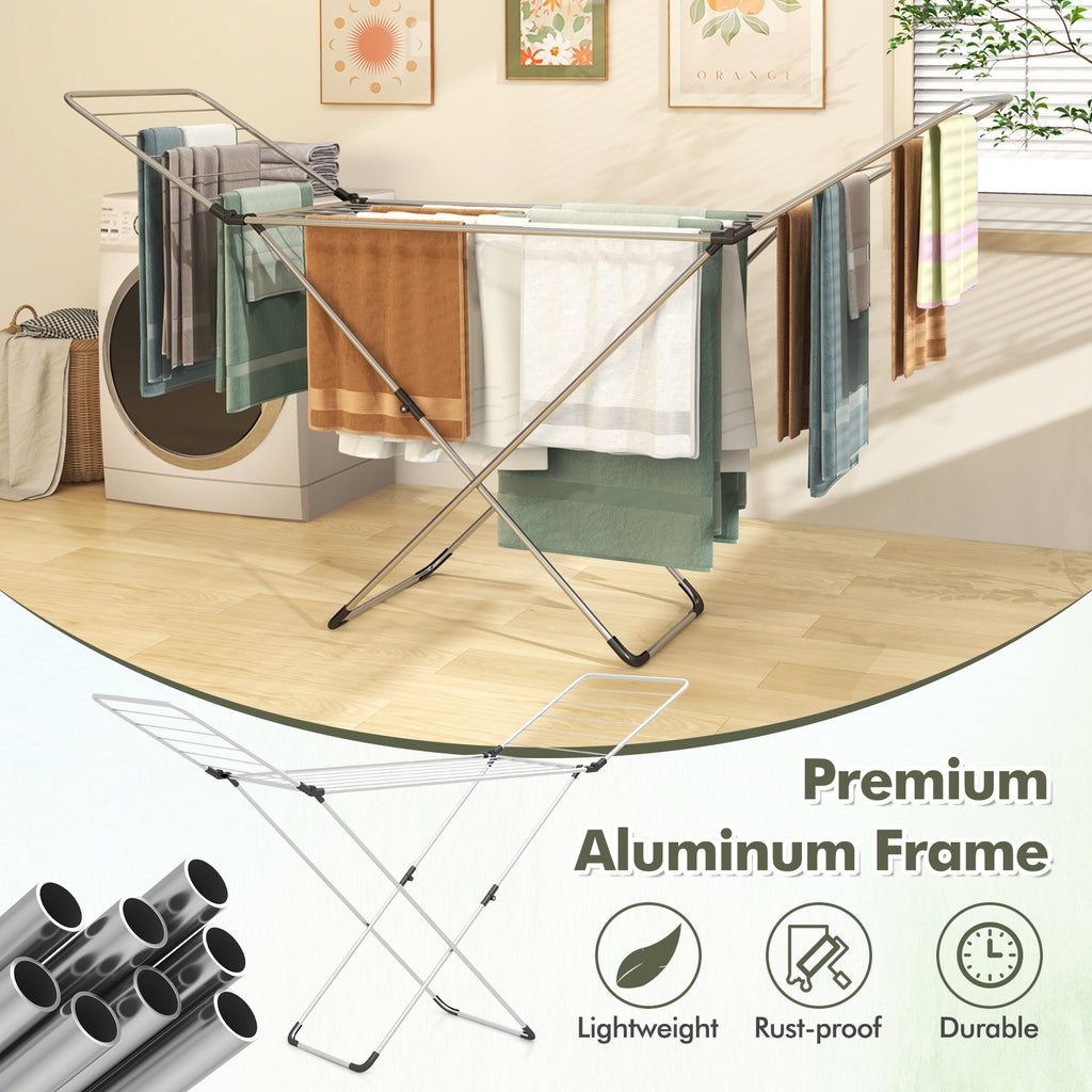 Folding Clothes Drying Rack with Adjustable Wings