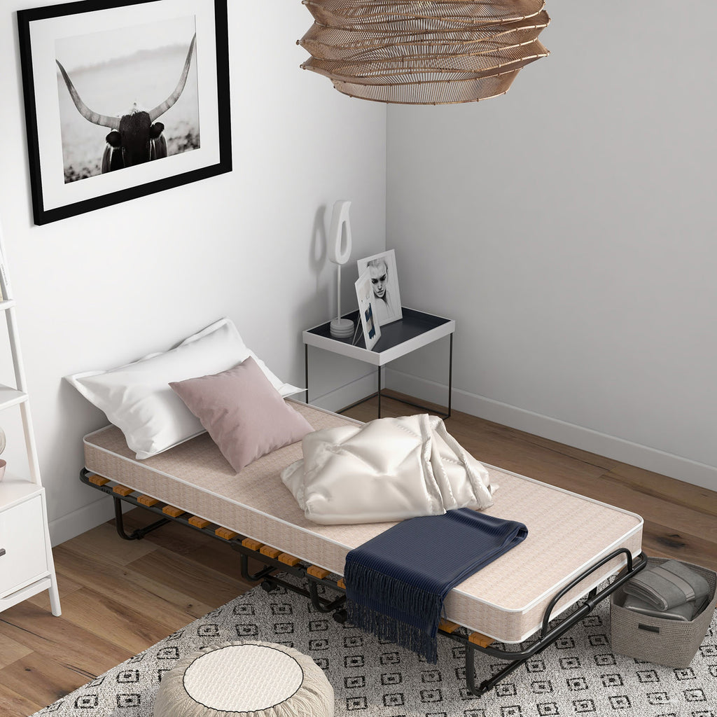 Folding Guest Bed with Memory Foam Mattress - Bed Clips