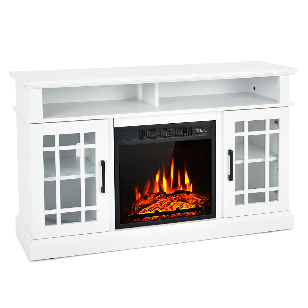 48-inch Fireplace TV Stand for 55-inch TVs, White