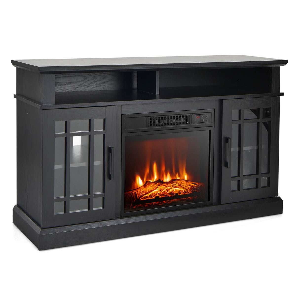Fireplace TV Stand with Remote Control & Thermostat for 50" TV, Black