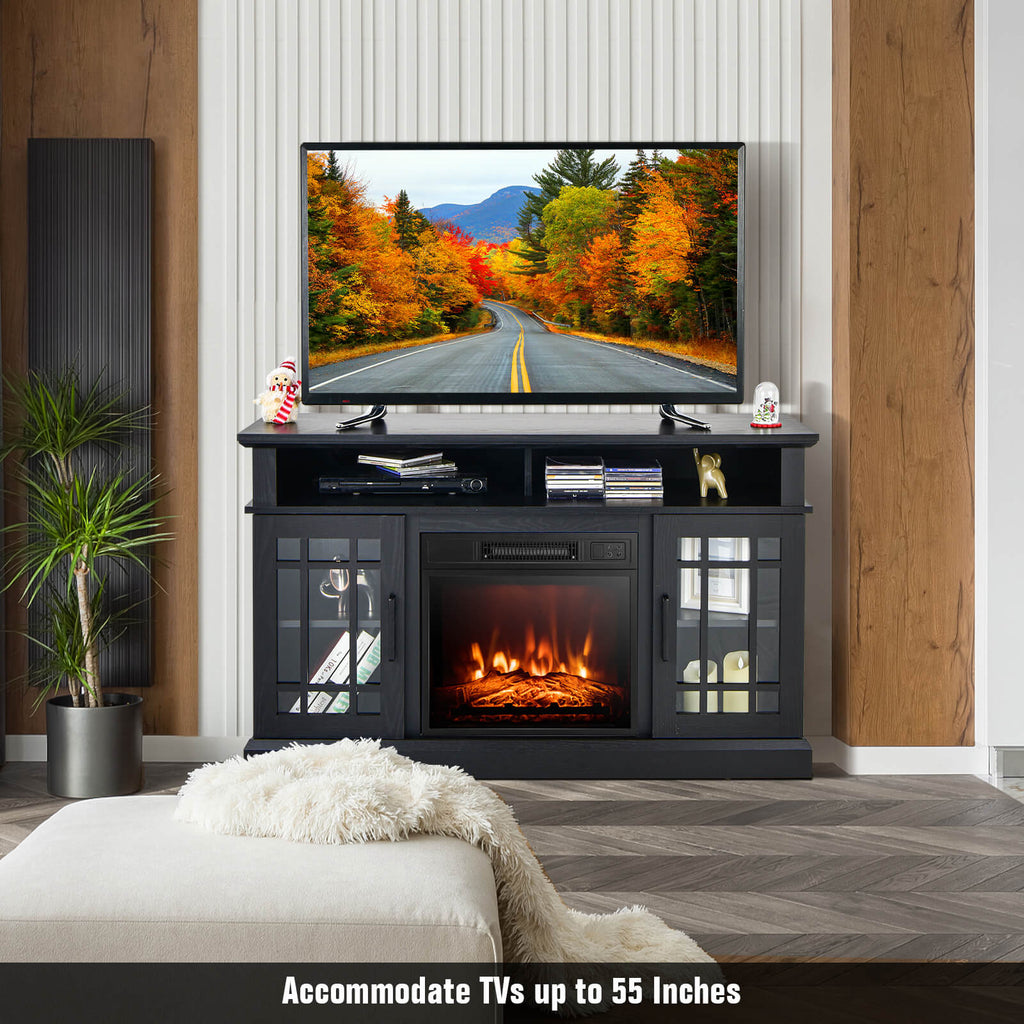 48-inch Fireplace TV Stand for 55-inch TVs, White