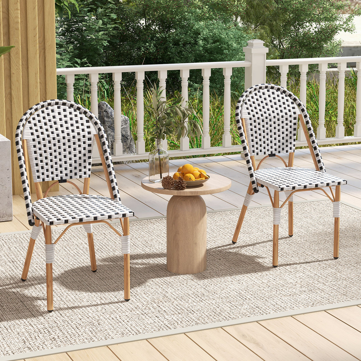 French Bistro Chair Set of 2 - White