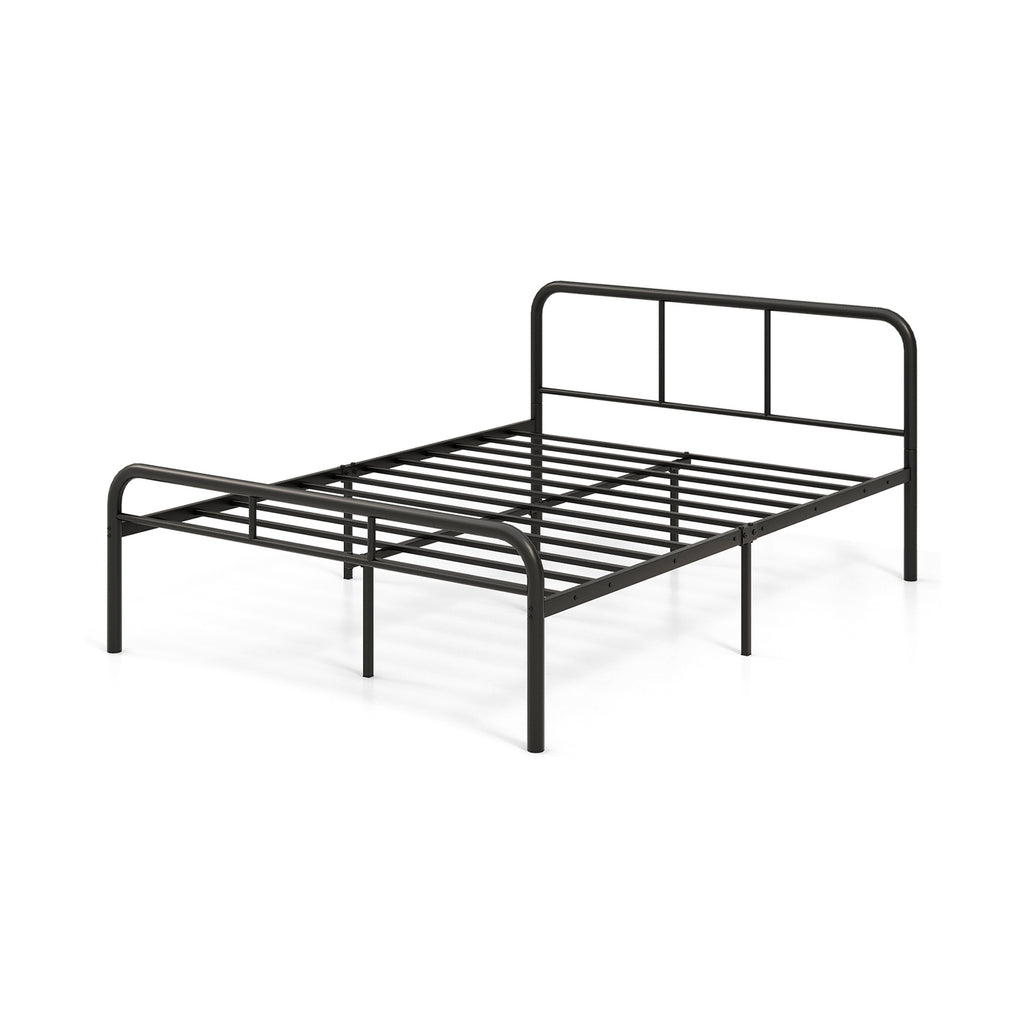 Full Bed Frame with Headboard and Footboard - Black