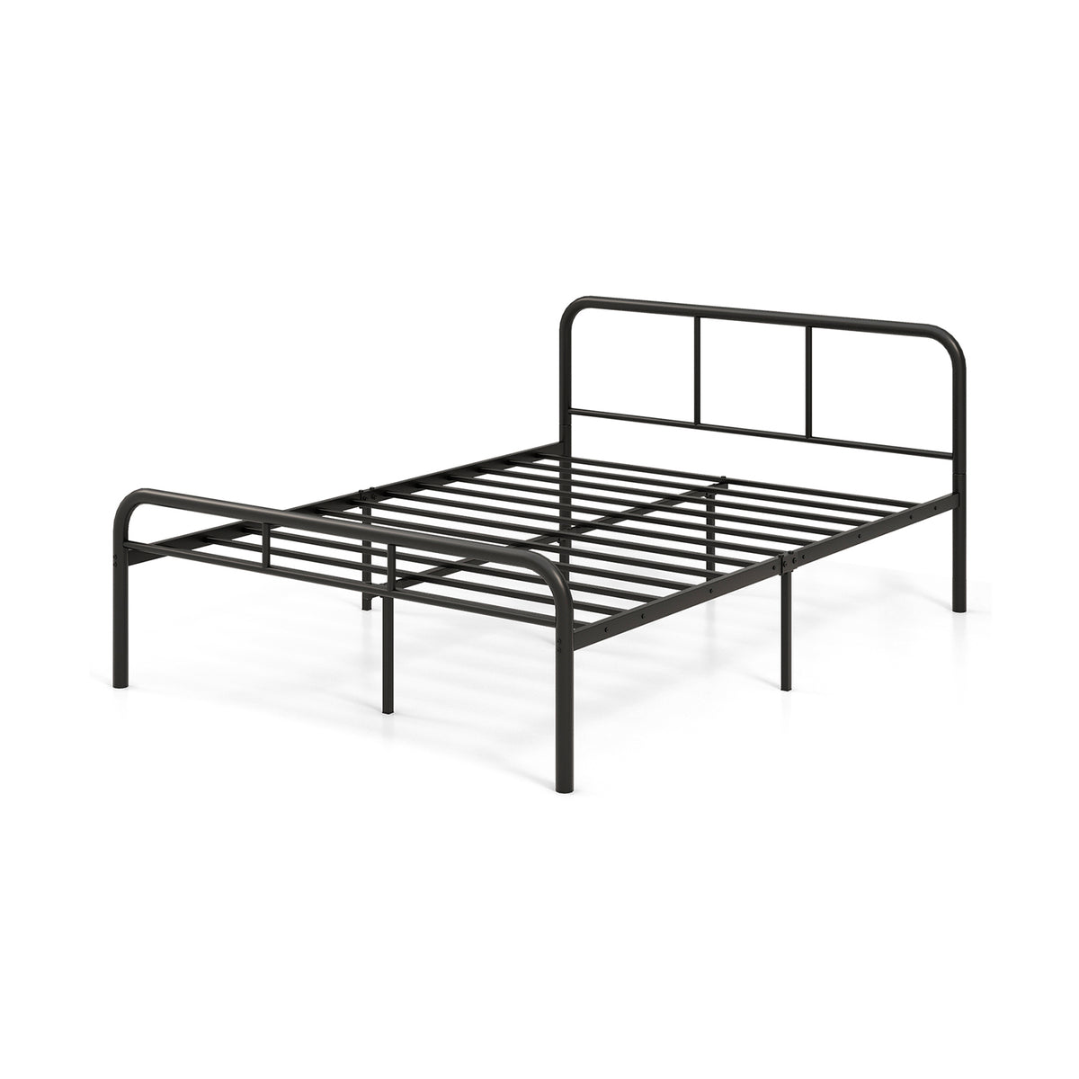 Full Bed Frame with Headboard and Footboard - Black