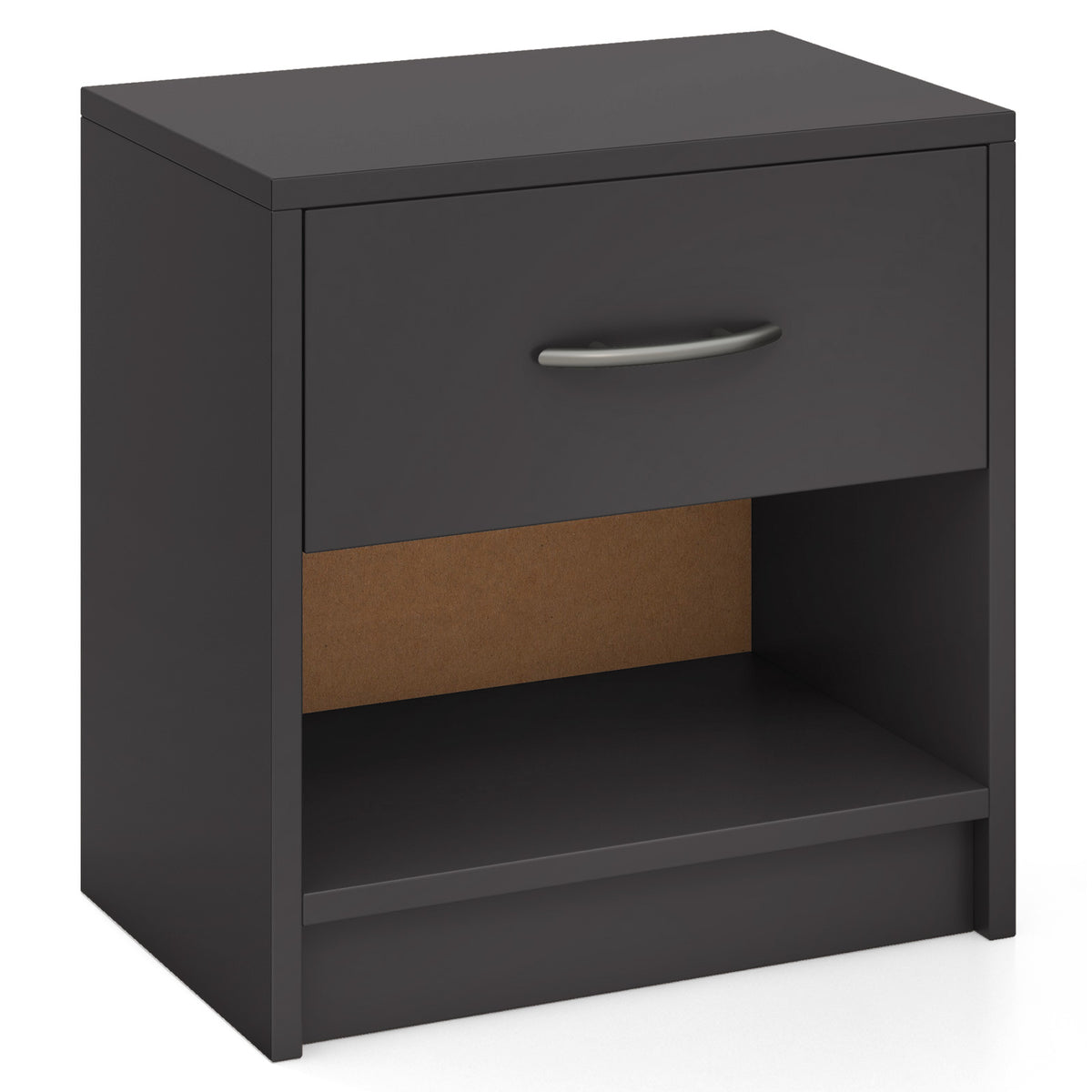 Bedside Table Nightstand with Drawer and Shelf – Light Gray