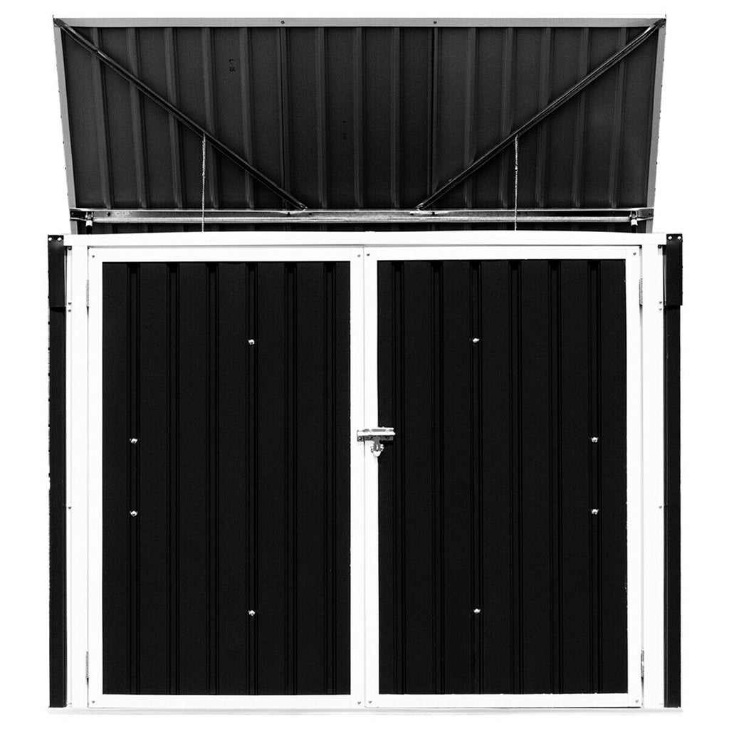 Horizontal Storage Shed 68 Cubic Feet for Garbage Cans