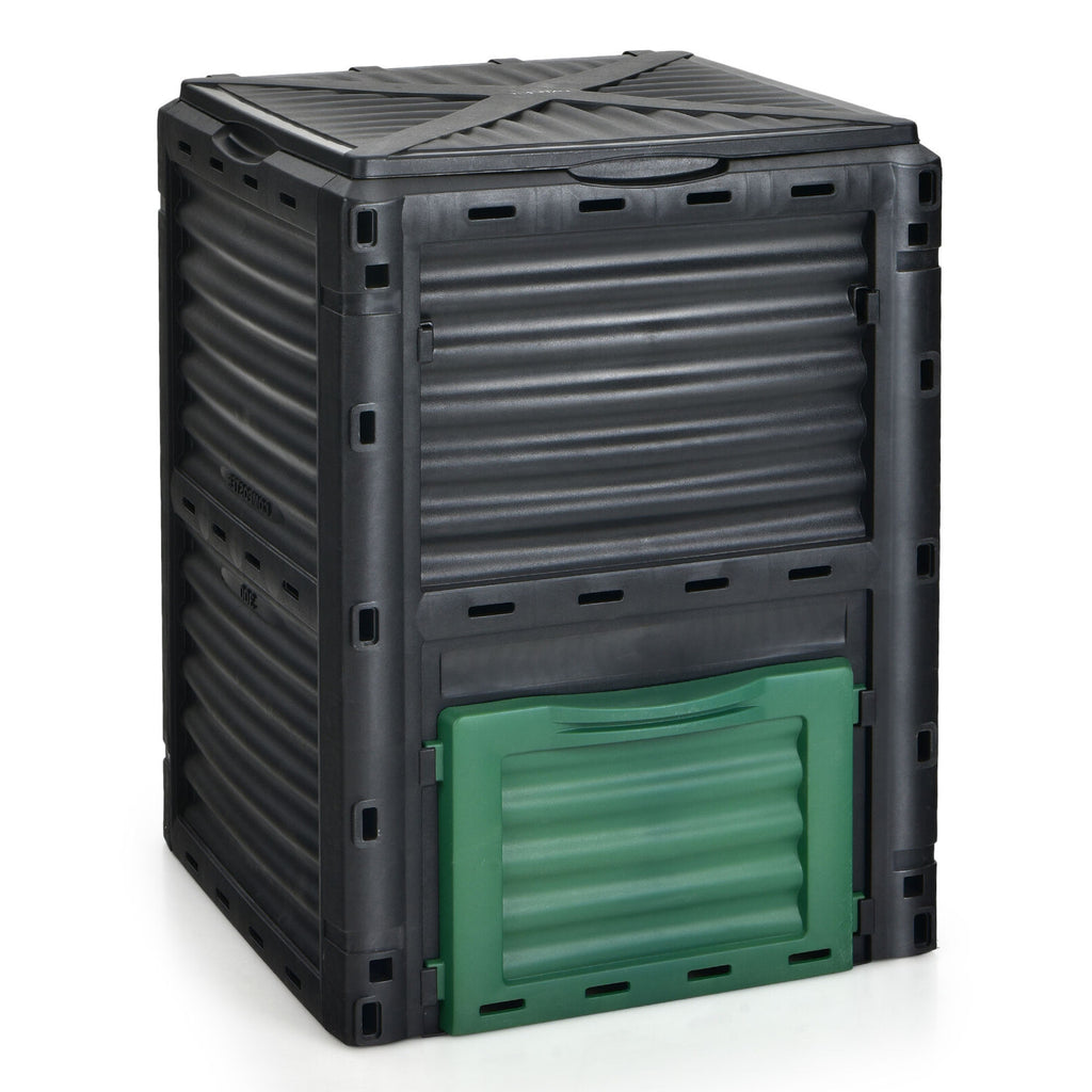 80-Gallon Outdoor Composter with Large Openable Lid and Bottom Exit