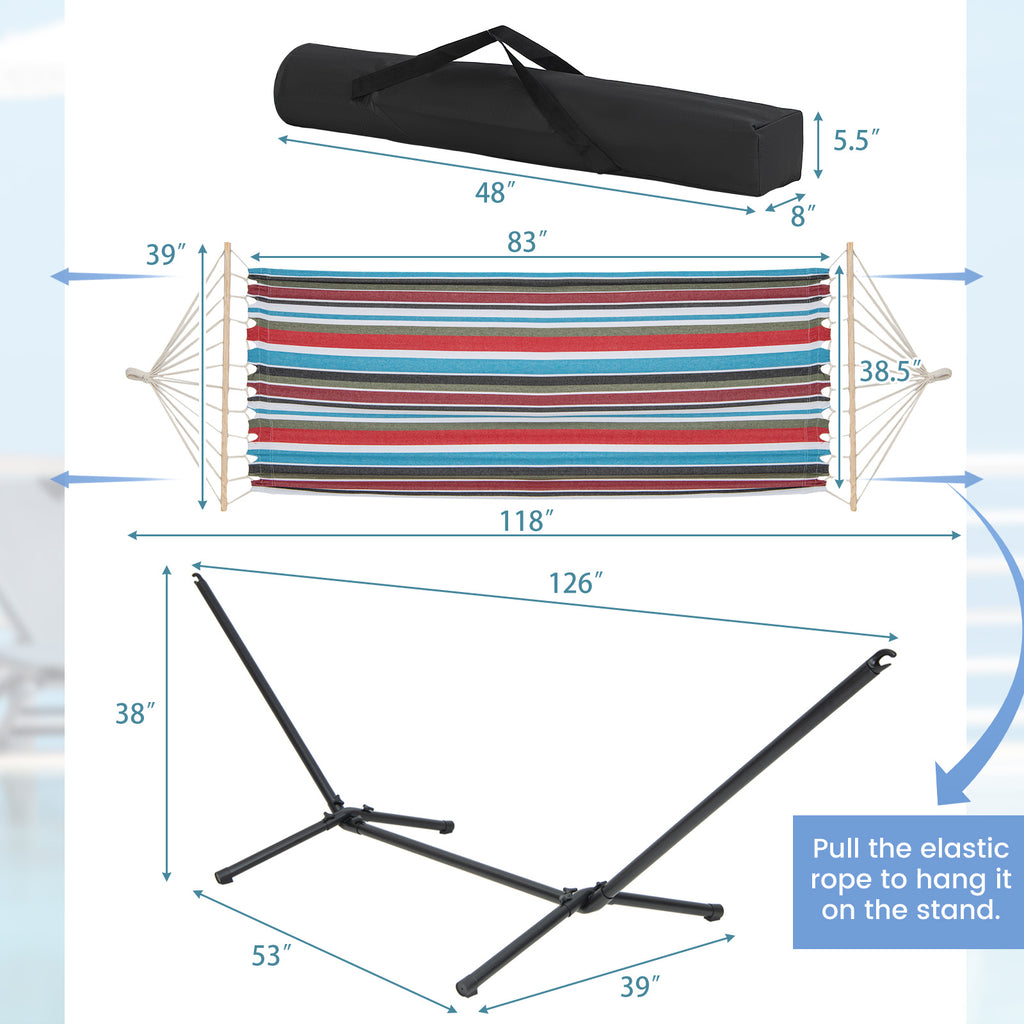 Hammock with Stand and Carrying Case - Multicolor