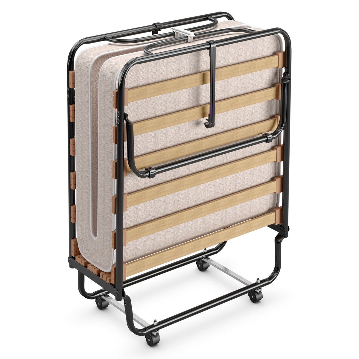 Folding Guest Bed with Memory Foam Mattress - Bed Clips