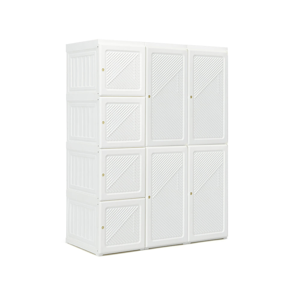 Foldable Closet Organizer with 8 Cubbies & 2 Rods