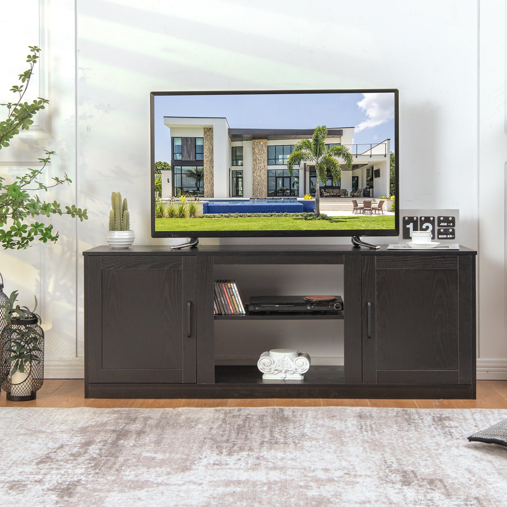 TV Stand with Double Barn Doors for 65 Inch TVs - Natural