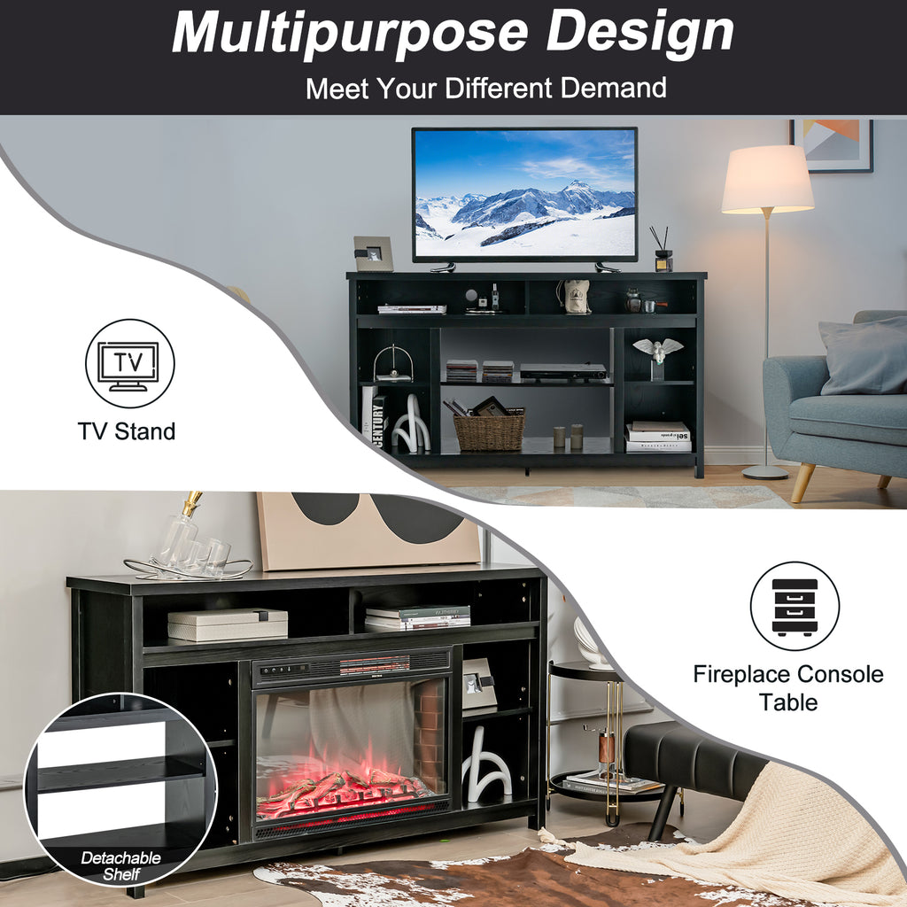 58" Fireplace TV Stand for 65" TV - Black