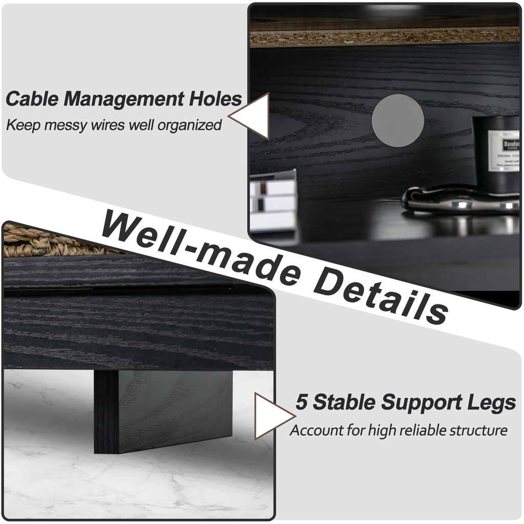 58" Fireplace TV Stand for 65" TV - Black