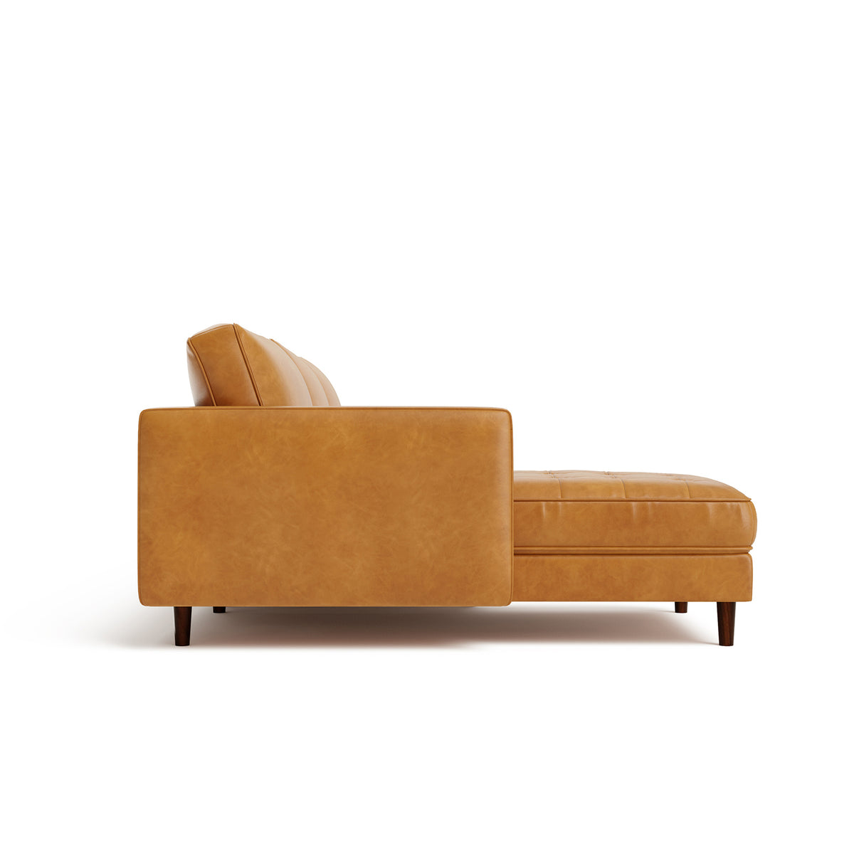 3-Seat L-Shaped Sectional Sofa with Air Leather - Orange