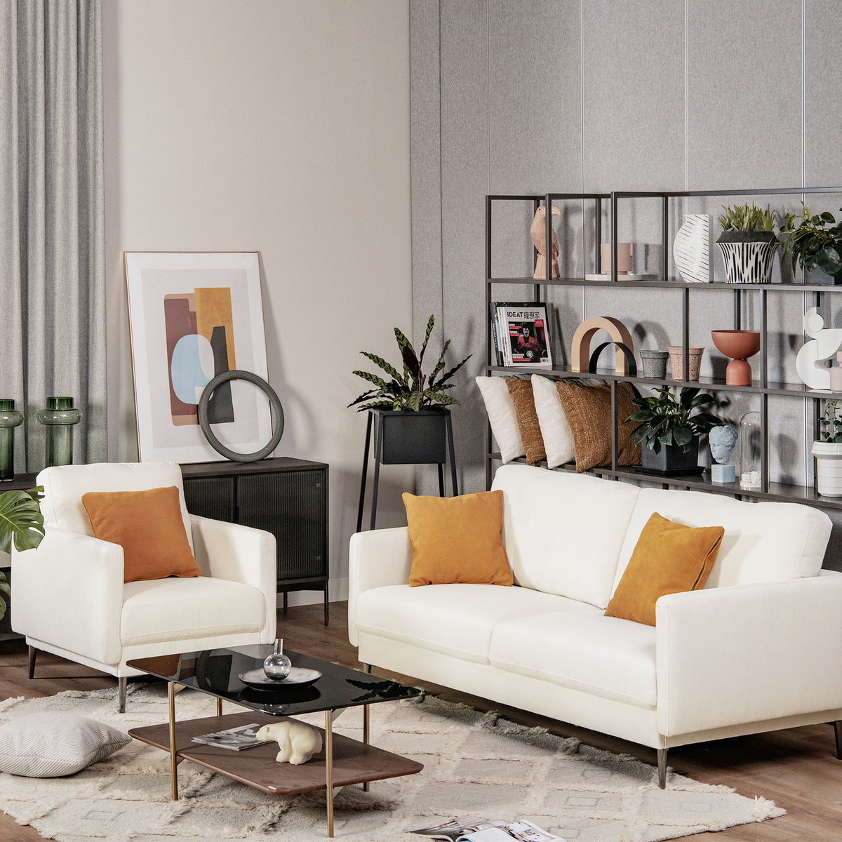 Modern Upholstered Accent Chair White