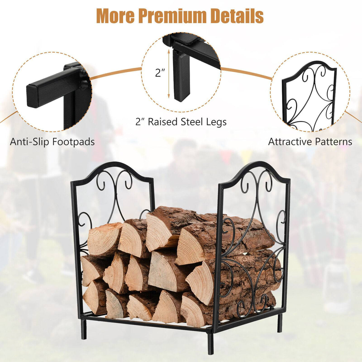 Heavy-Duty Steel Firewood Log Rack