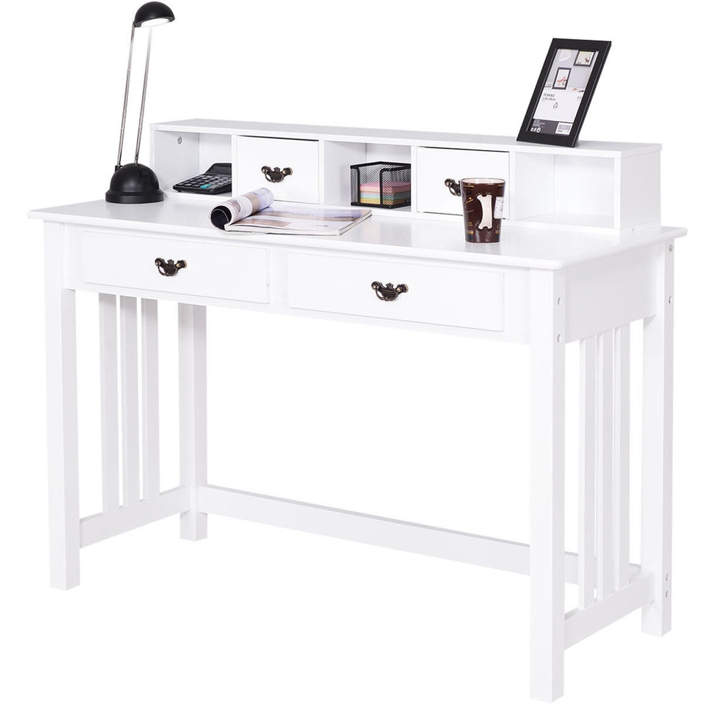 4-Drawer Computer Desk with Floating Organizer