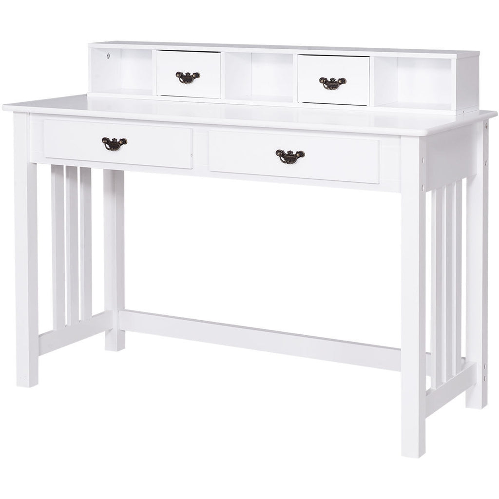 4-Drawer Computer Desk with Floating Organizer