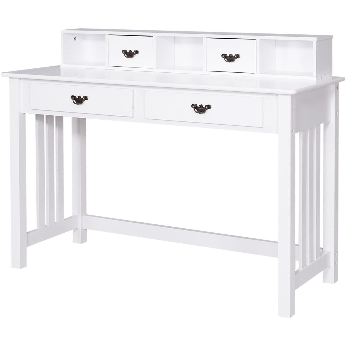 4-Drawer Computer Desk with Floating Organizer