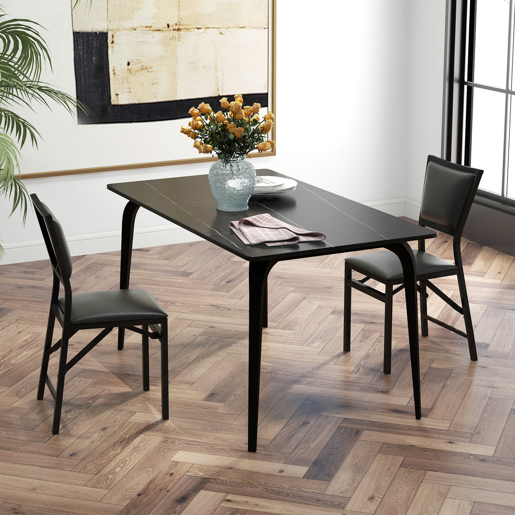 Metal Folding Dining Chair Set of 2 - Space Saving