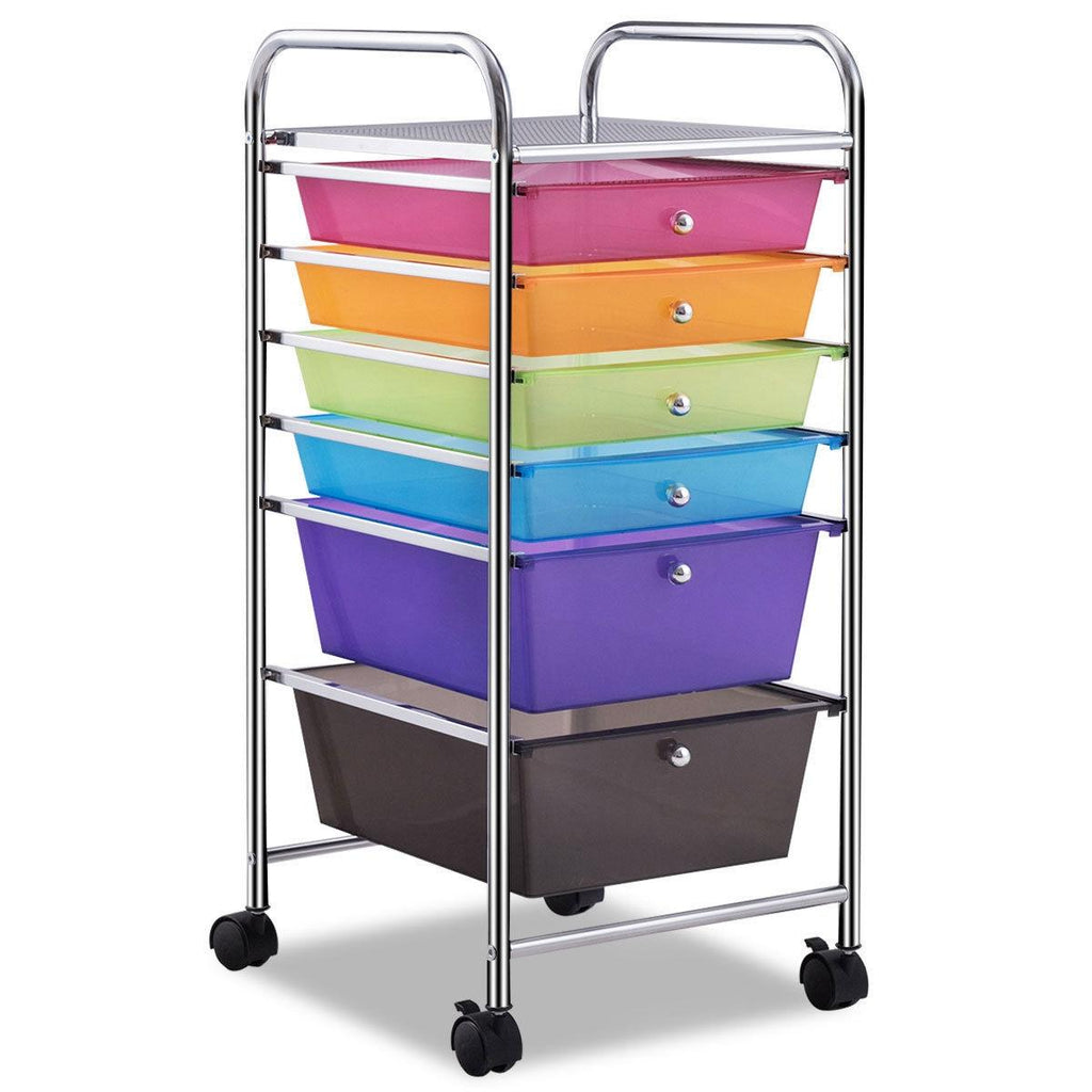 10-Drawer Rolling Storage Cart Organizer - Transparent