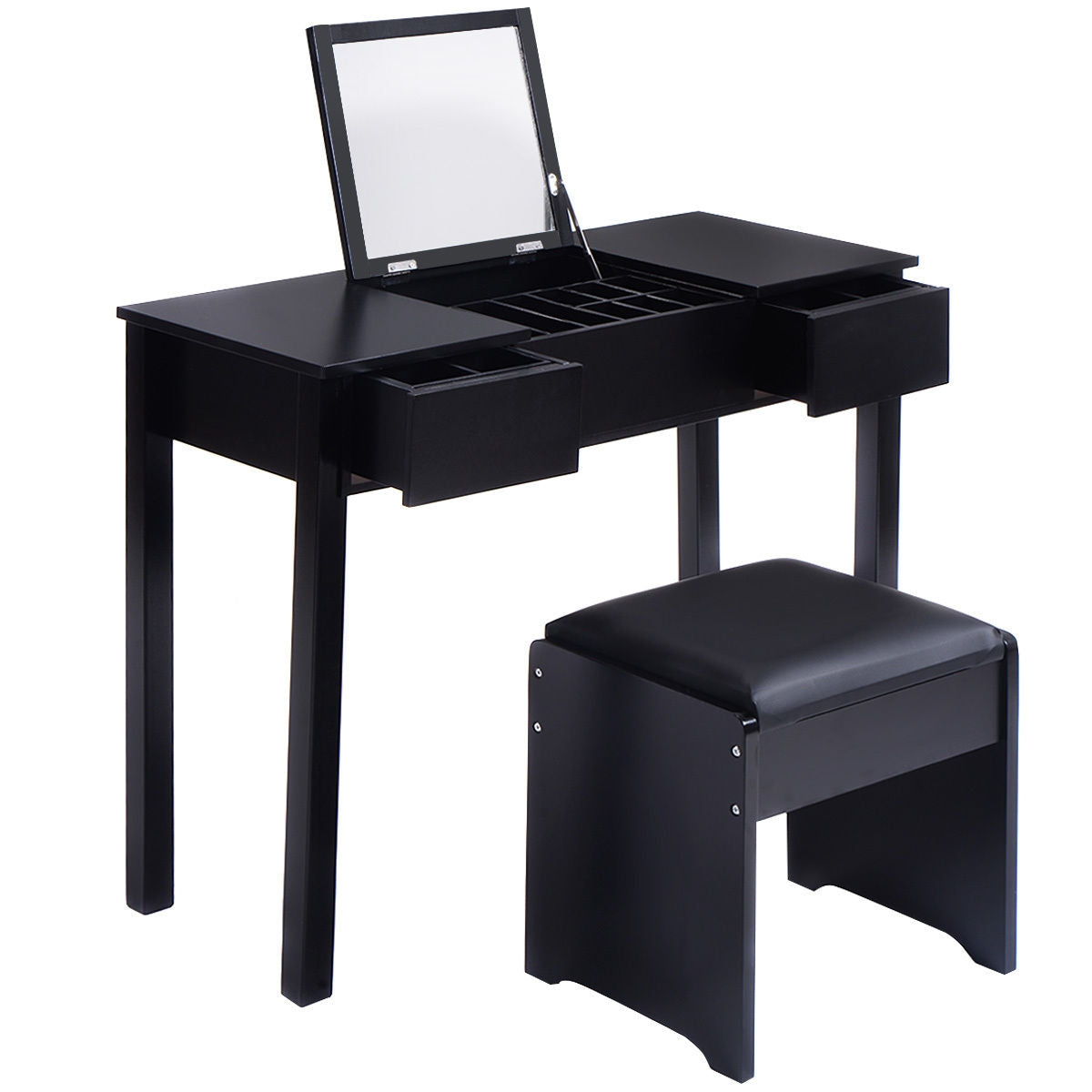 Vanity Dressing Table with Flip Top Mirror and 3 Drawers