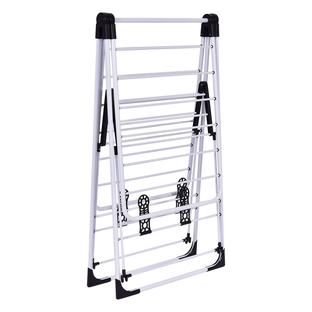 Portable Clothes Drying Rack with Shoe Rack - Adjustable