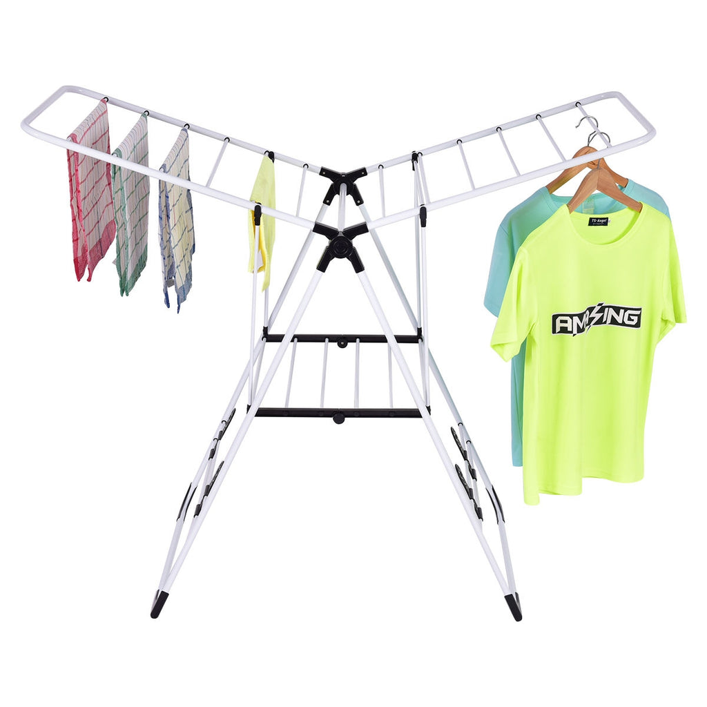 Portable Clothes Drying Rack with Shoe Rack - Adjustable