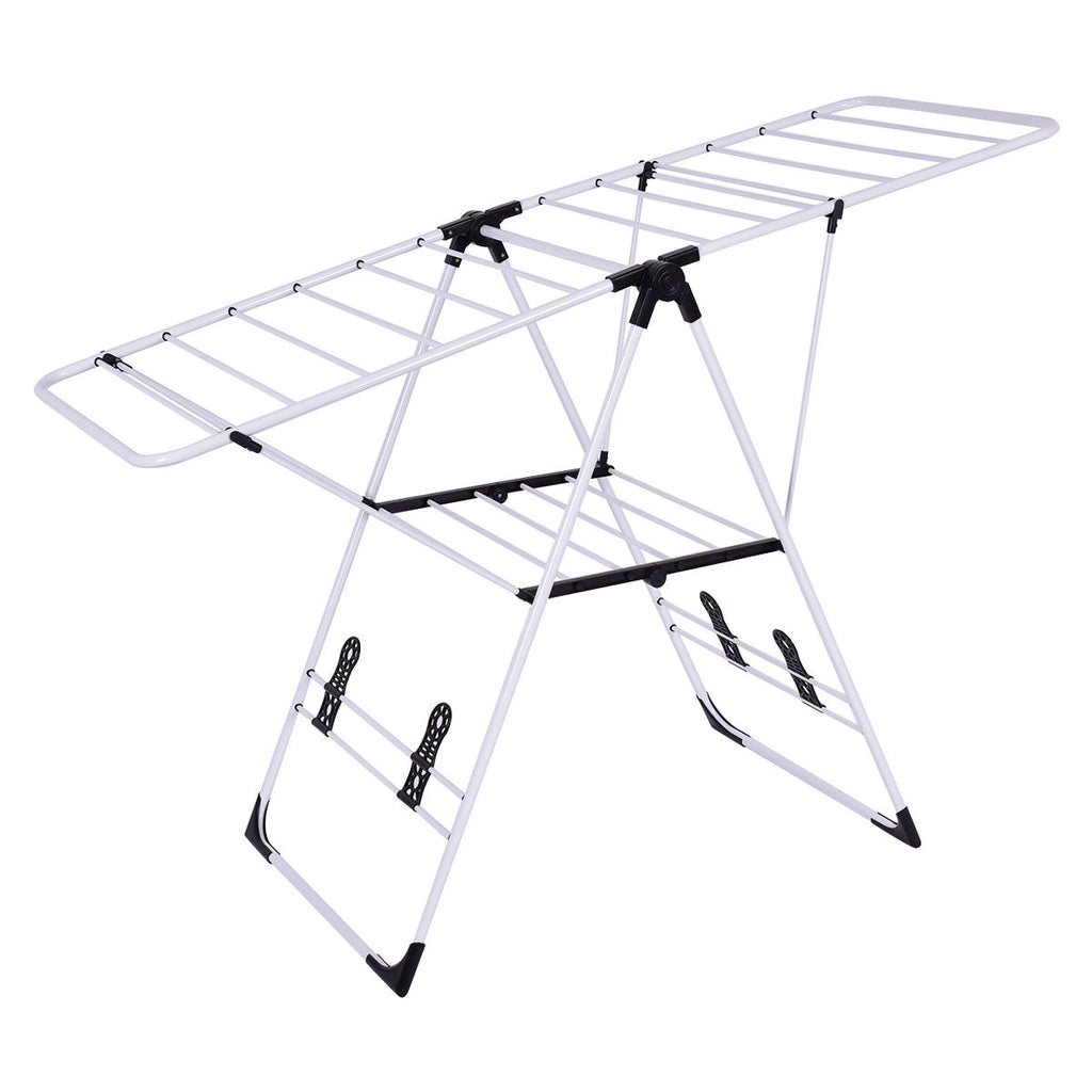 2-Tier Clothes Drying Rack with Wave-Shaped Bars - Adjustable
