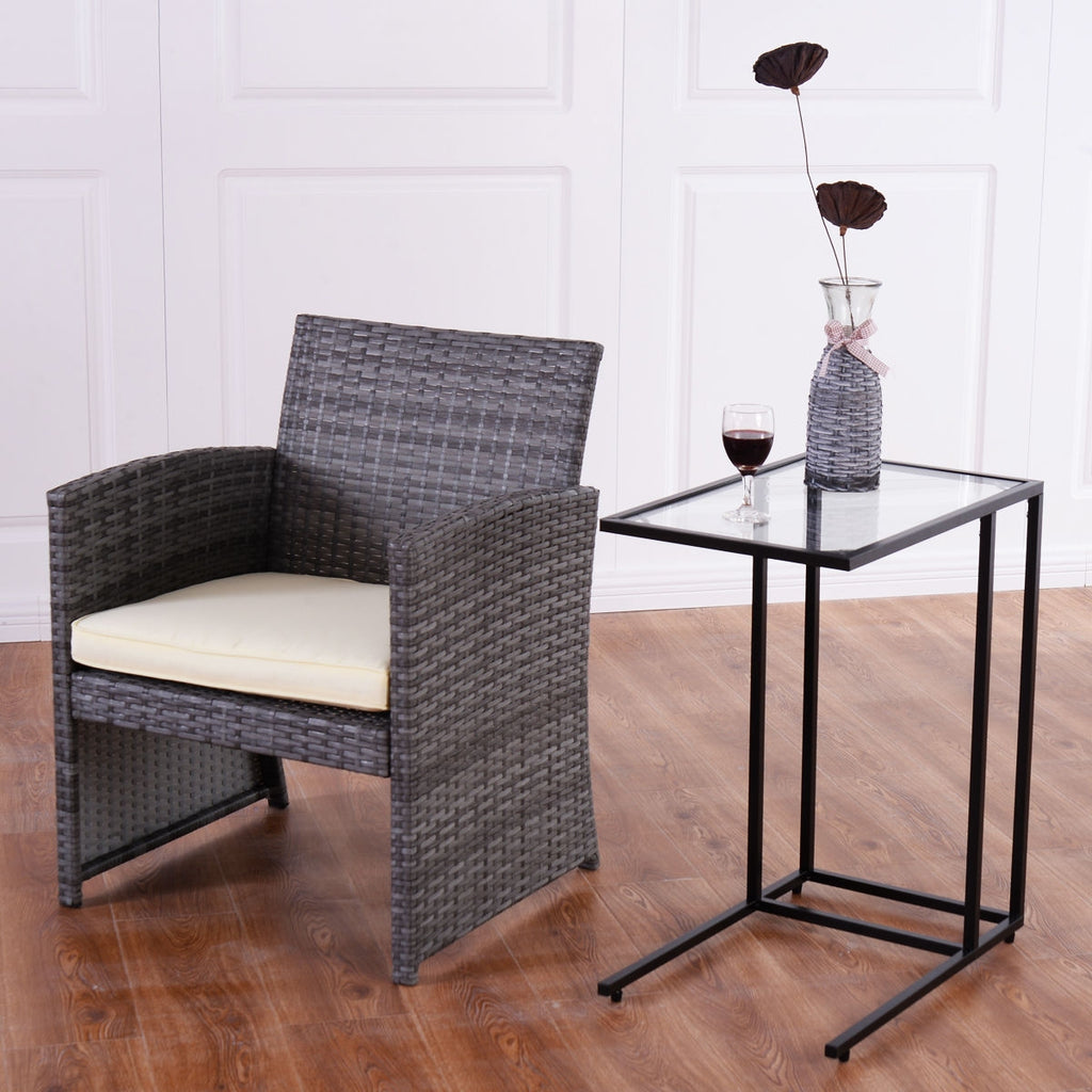 Sofa End Table Coffee Side Table - Glass Top