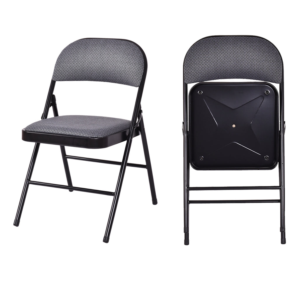 Foldable Dining Chair Set of 2 with Padded Seat & Backrest