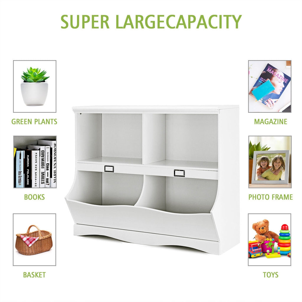 Kids Storage Unit Baby Toy Organizer Children Bookshelf - White