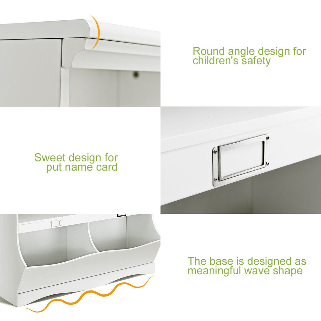 Kids Storage Unit Baby Toy Organizer Children Bookshelf - White