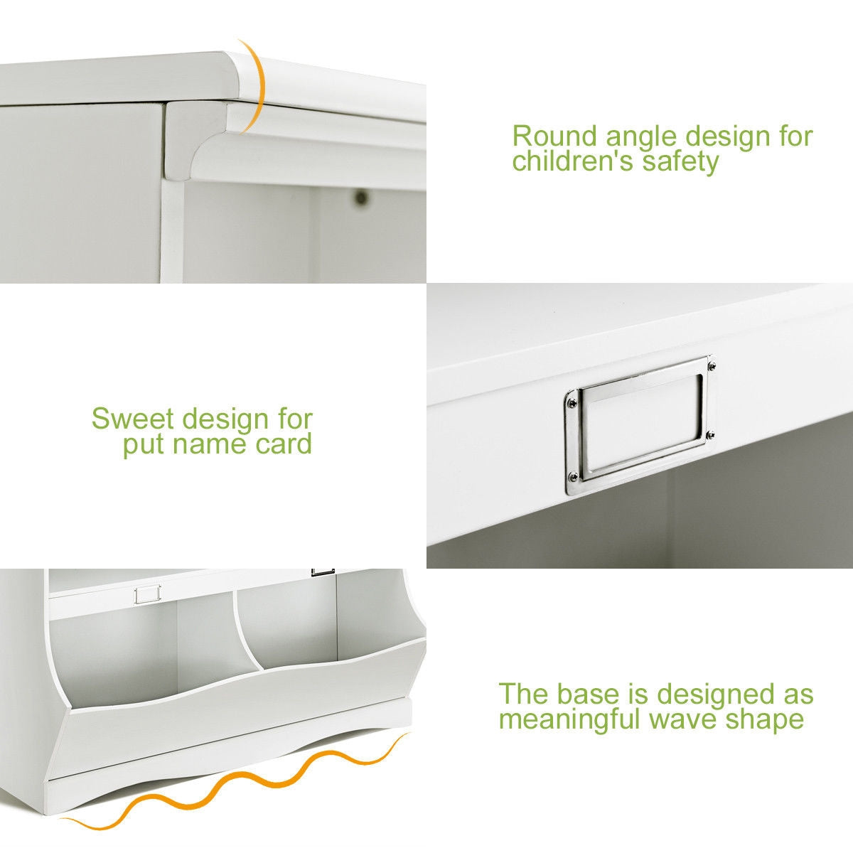 Kids Storage Unit Baby Toy Organizer Children Bookshelf - White