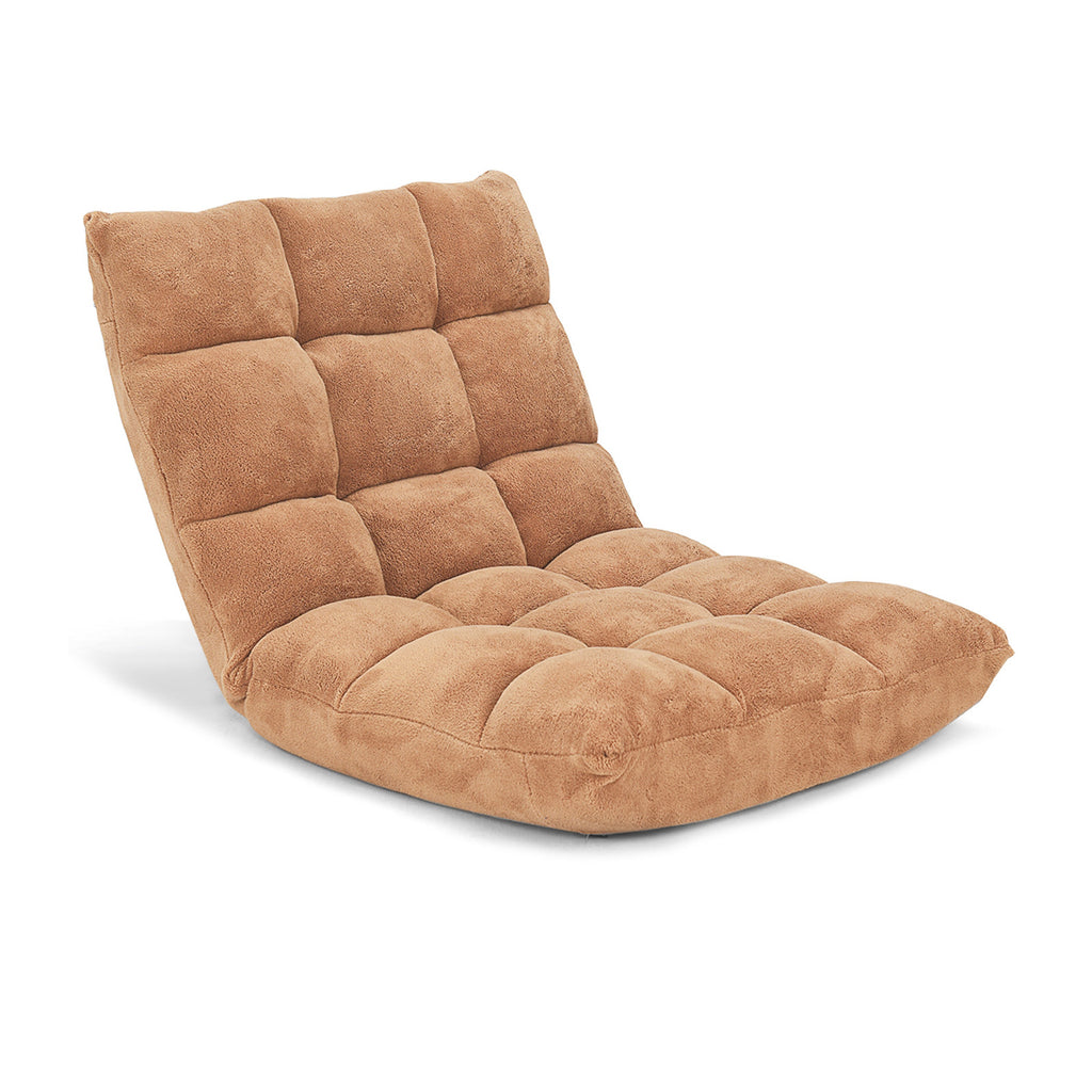 14-Position Adjustable Floor Chair, Gray - Soft Coral Velvet