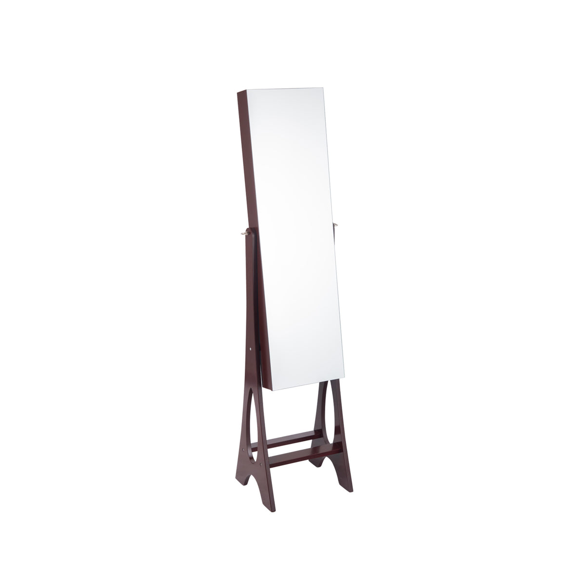 Freestanding Jewelry Cabinet Armoire with LED Mirror - Brown