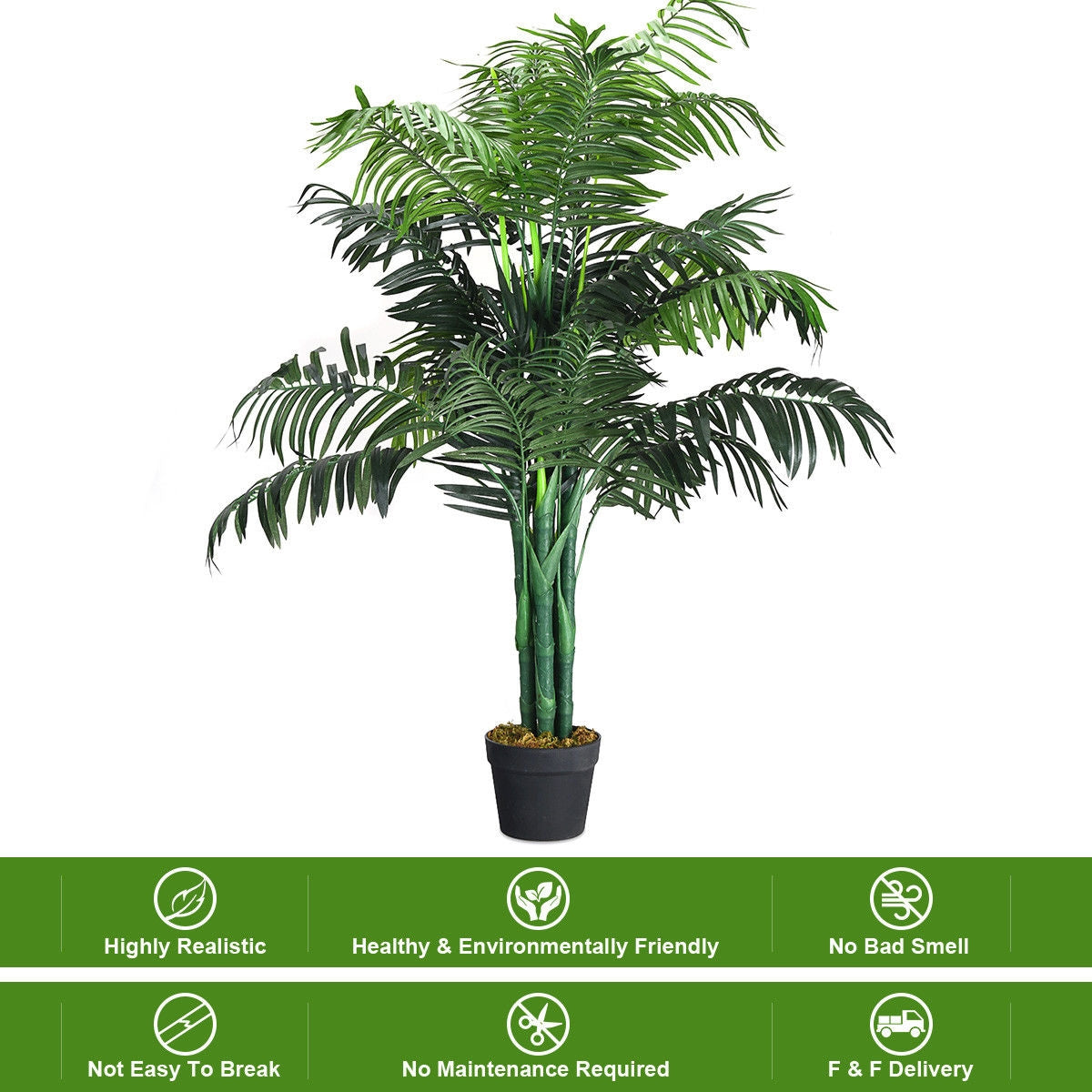 Artificial Areca Palm Tree with Basket - 3.5 Feet Décor Plant for Home & Office