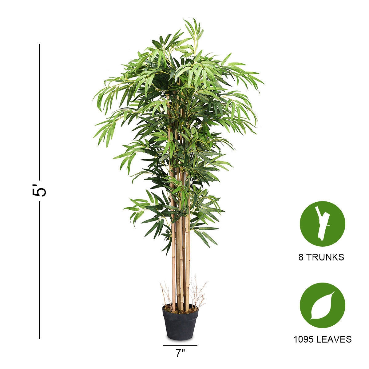 5 Feet Artificial Bamboo Tree - Indoor Outdoor Decorative Plant