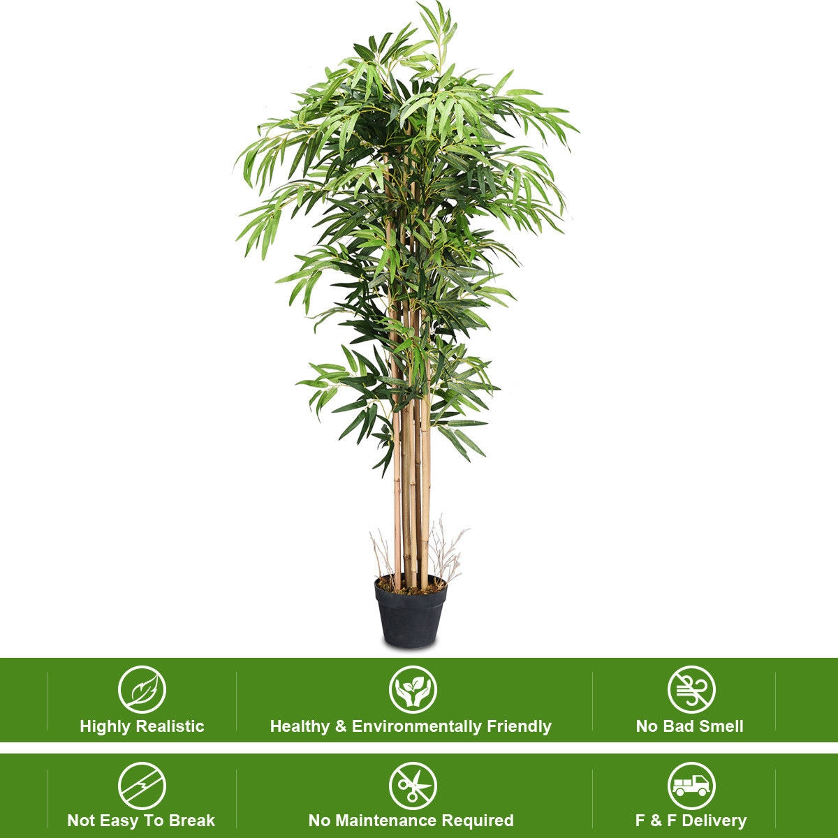 5 Feet Artificial Bamboo Tree - Indoor Outdoor Decorative Plant