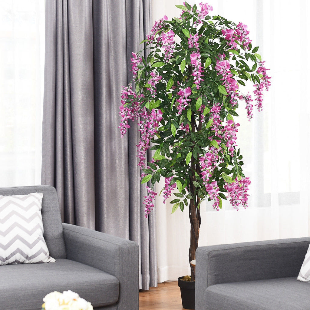 Artificial Wisteria Silk Tree - 6 Feet Indoor-Outdoor with Adjustable Branches - Variation of THIS listing