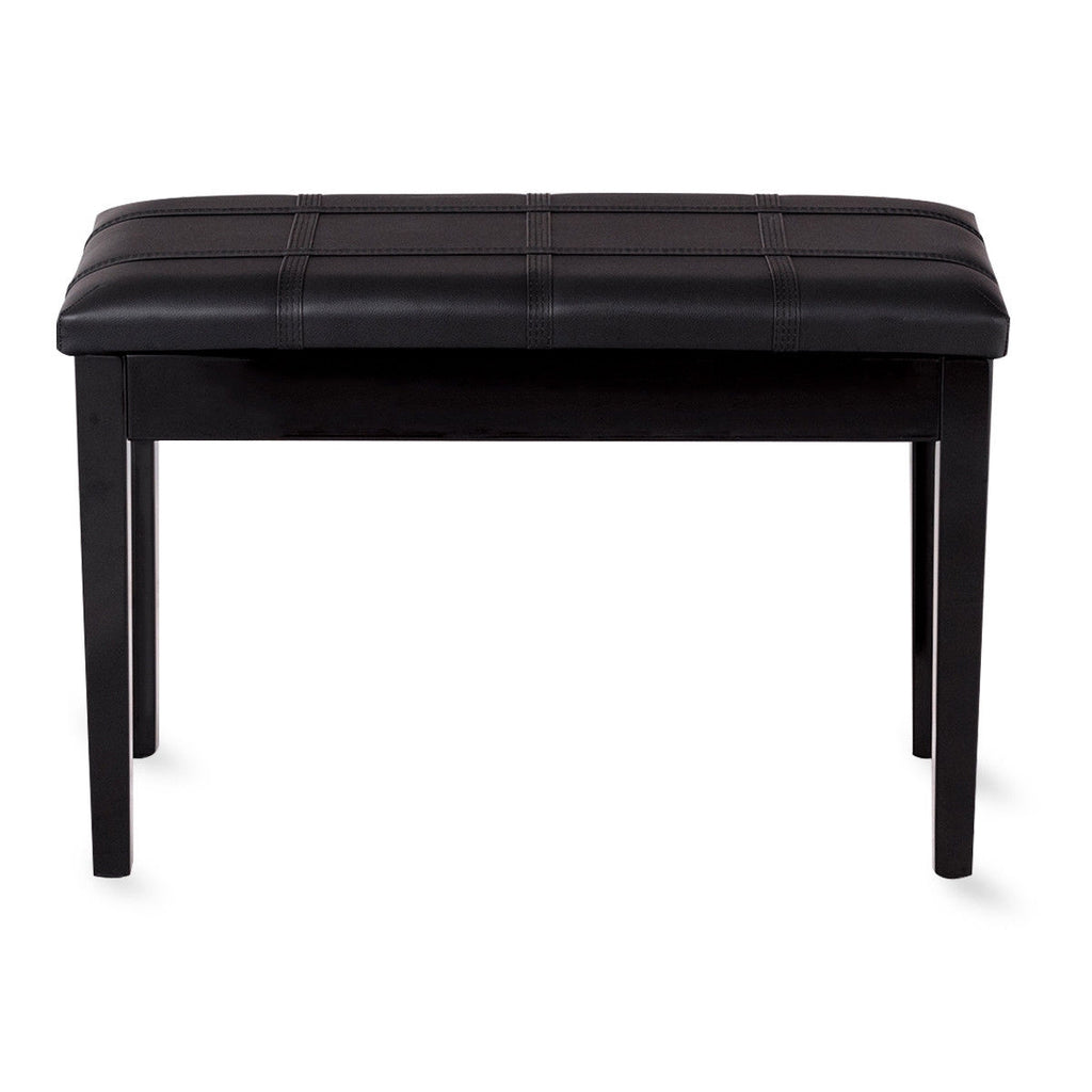 Piano Keyboard Bench with Storage, PU Leather - Black
