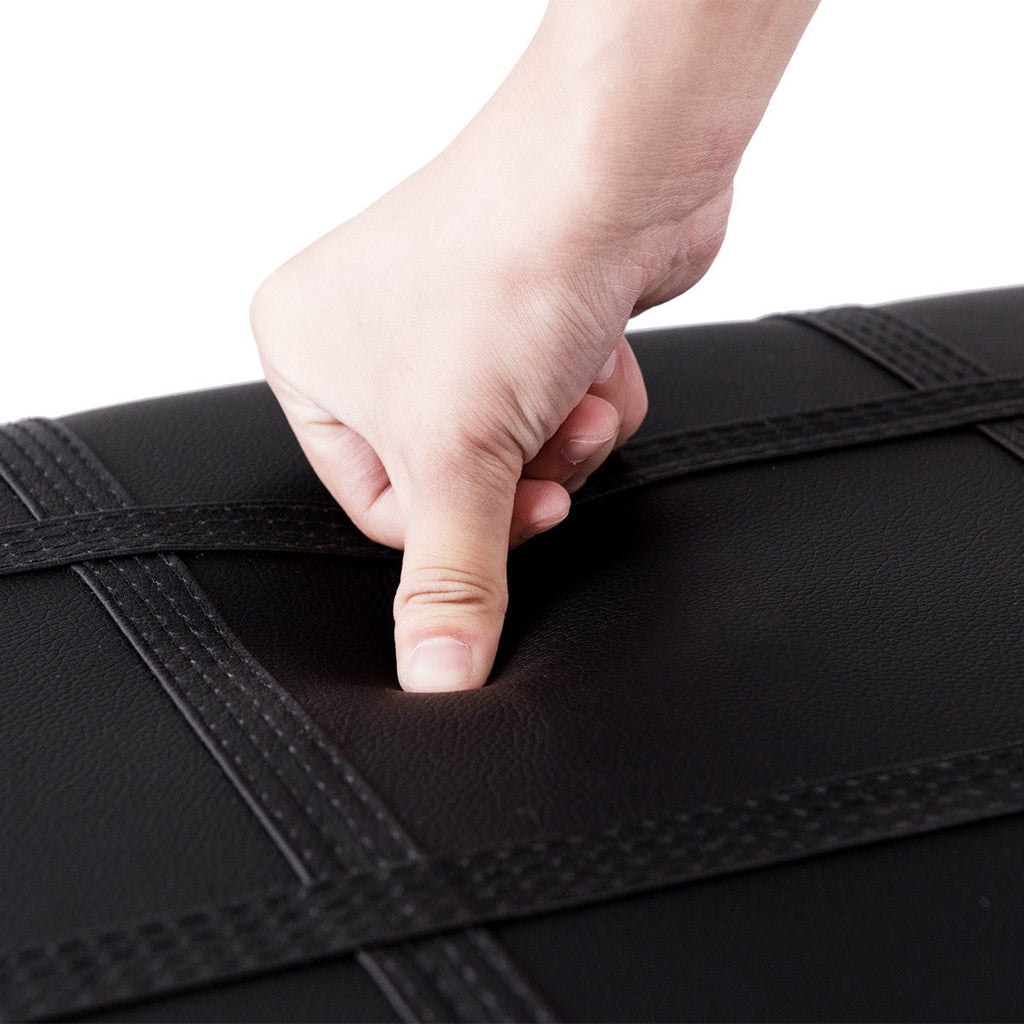 Piano Keyboard Bench with Storage, PU Leather - Black