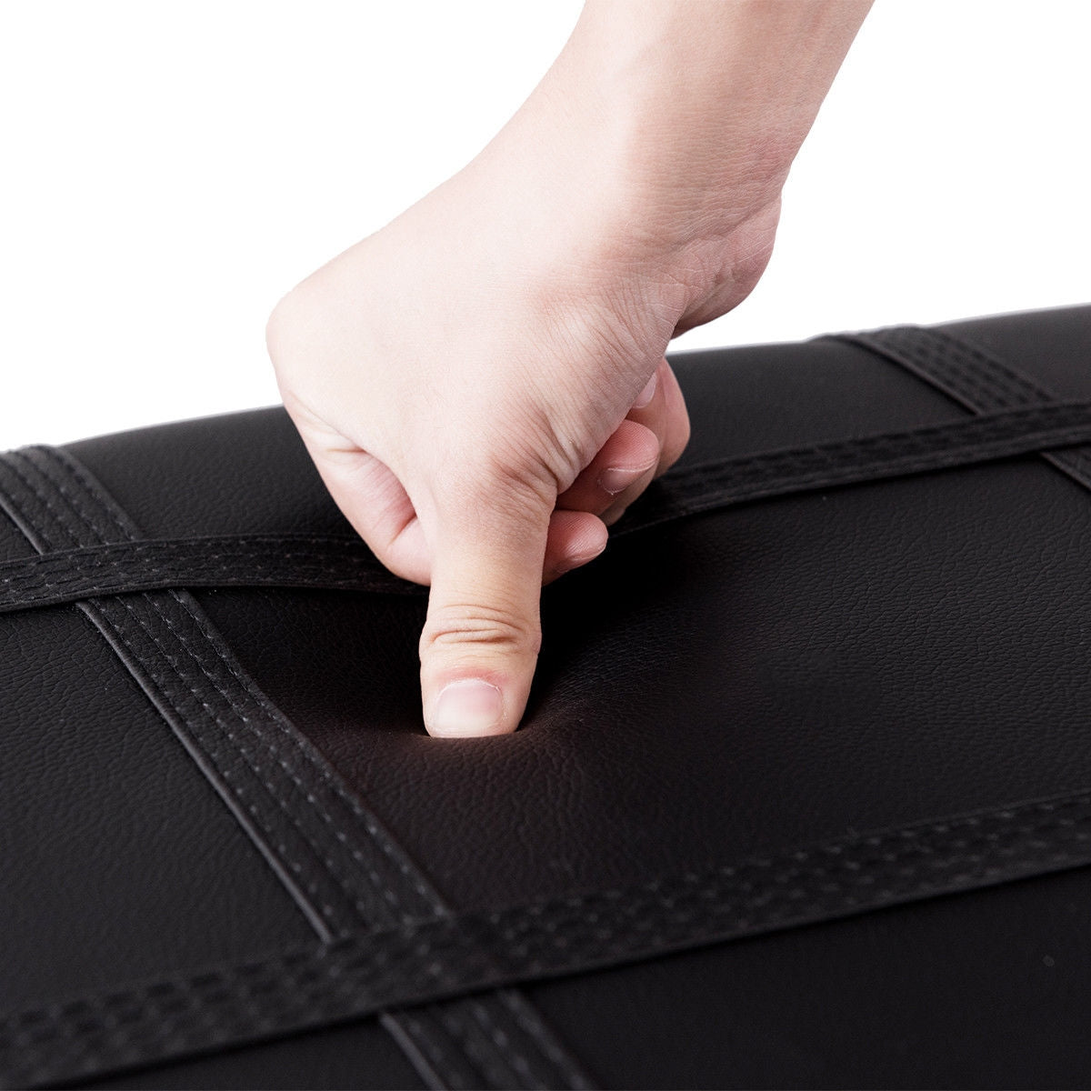 Piano Keyboard Bench with Storage, PU Leather - Black