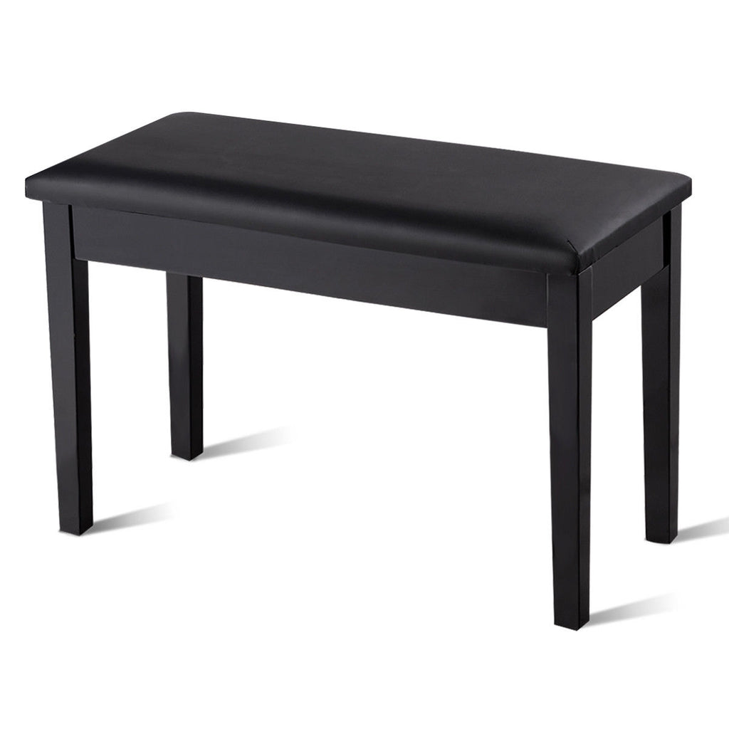 Piano Bench with Storage, Black - Padded Keyboard Seat