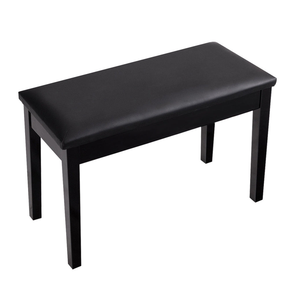 Piano Bench with Storage, Black - Padded Keyboard Seat