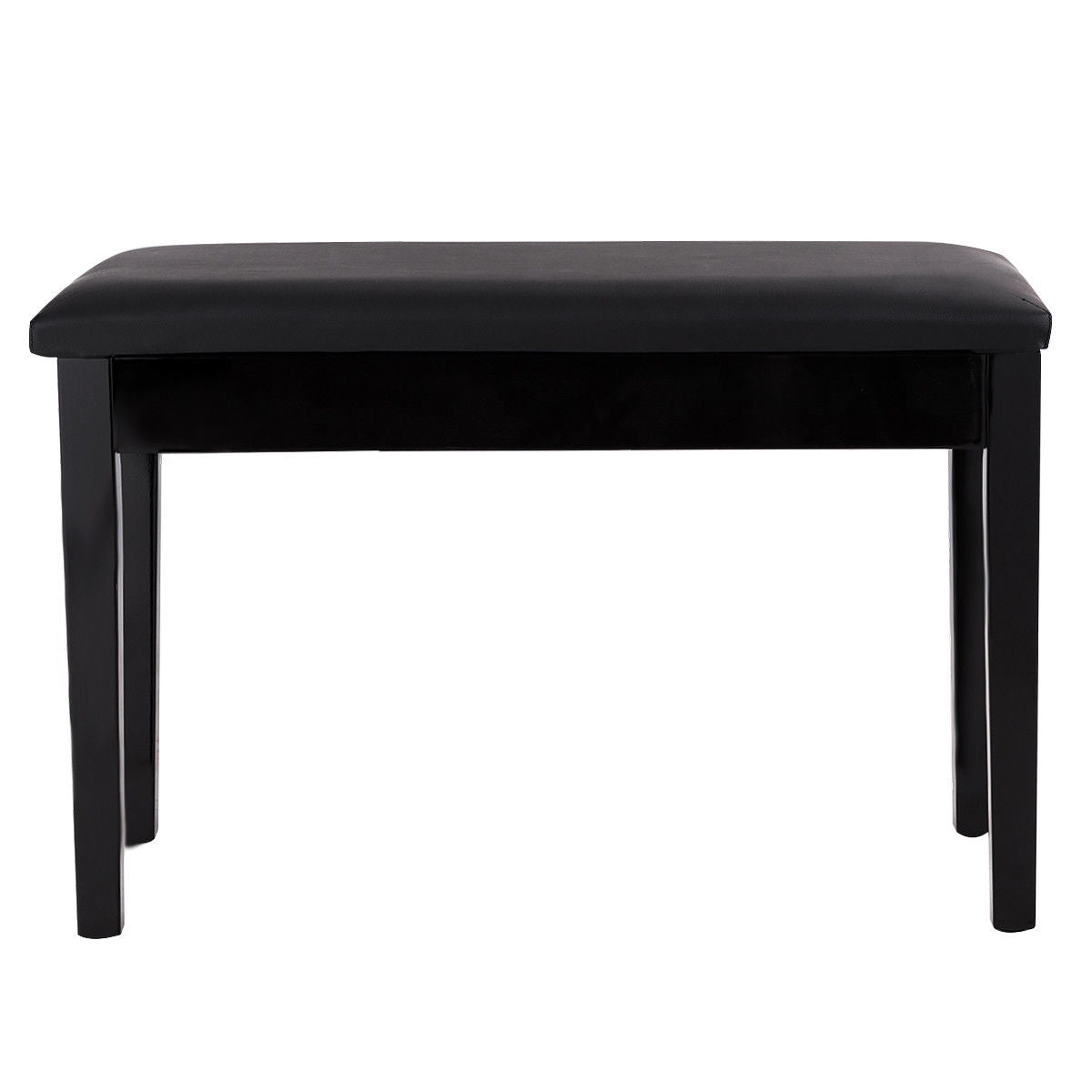 Piano Bench with Storage, Black - Padded Keyboard Seat