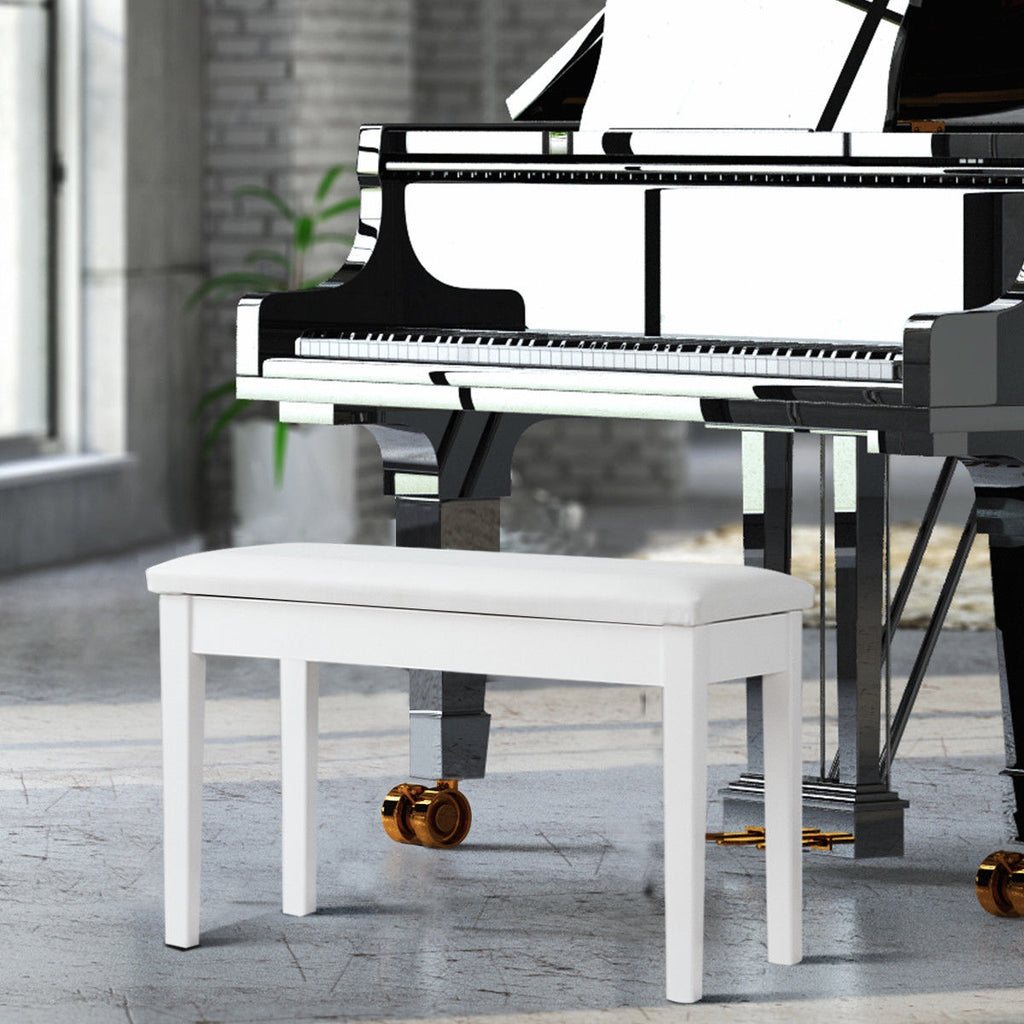 Piano Bench with Storage, Black - Padded Keyboard Seat